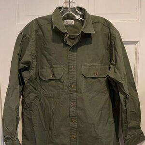 Vintage The J. Peterman Company Long-Sleeve Twill Jacket Mens Large Green USA